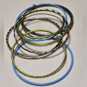 Lot of 9 Metal Bangle Bracelets